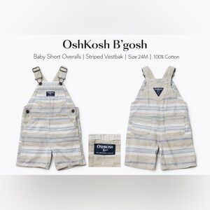 OshKosh B’gosh Baby Short Overalls | Striped Vestbak | Size 24M | Cotton